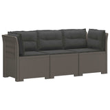 vidaXL 3-Zits Tuinbank Rattan Look PP Antraciet