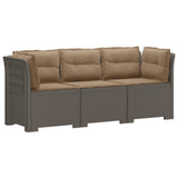 vidaXL 3-Zits Tuinbank Rattan Look PP Antraciet
