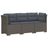 vidaXL 3-Zits Tuinbank Rattan Look PP Antraciet