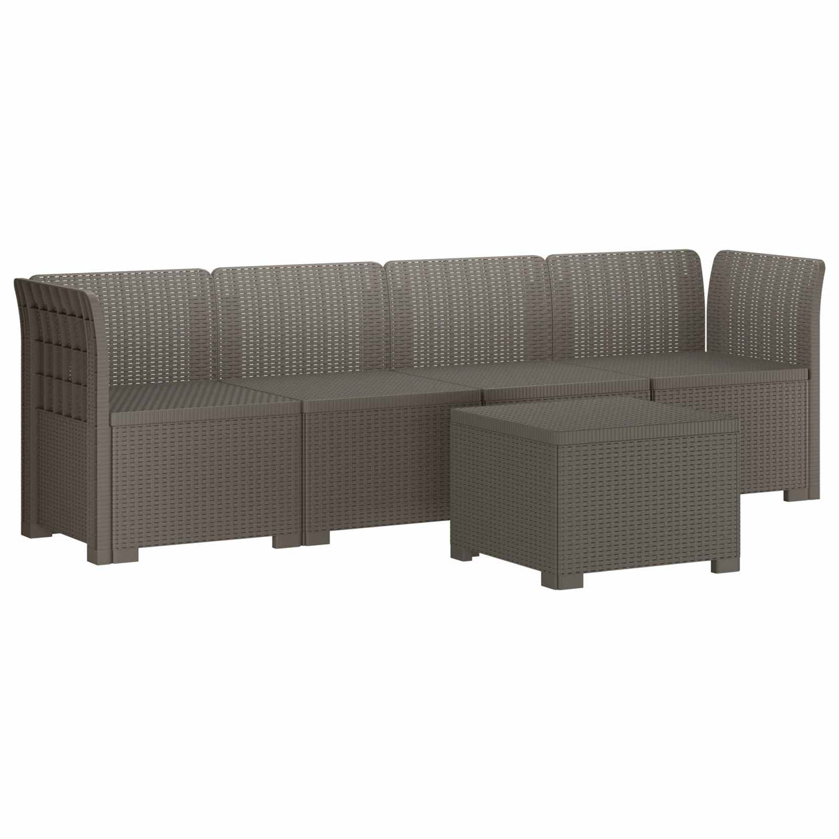 vidaXL 4-Zits Tuin Sofa Rieten Look PP Antraciet