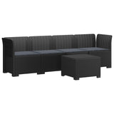 vidaXL 4-Zits Tuin Sofa Rieten Look PP Antraciet
