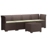 vidaXL 4-Zits Tuin Sofa Rieten Look PP Antraciet