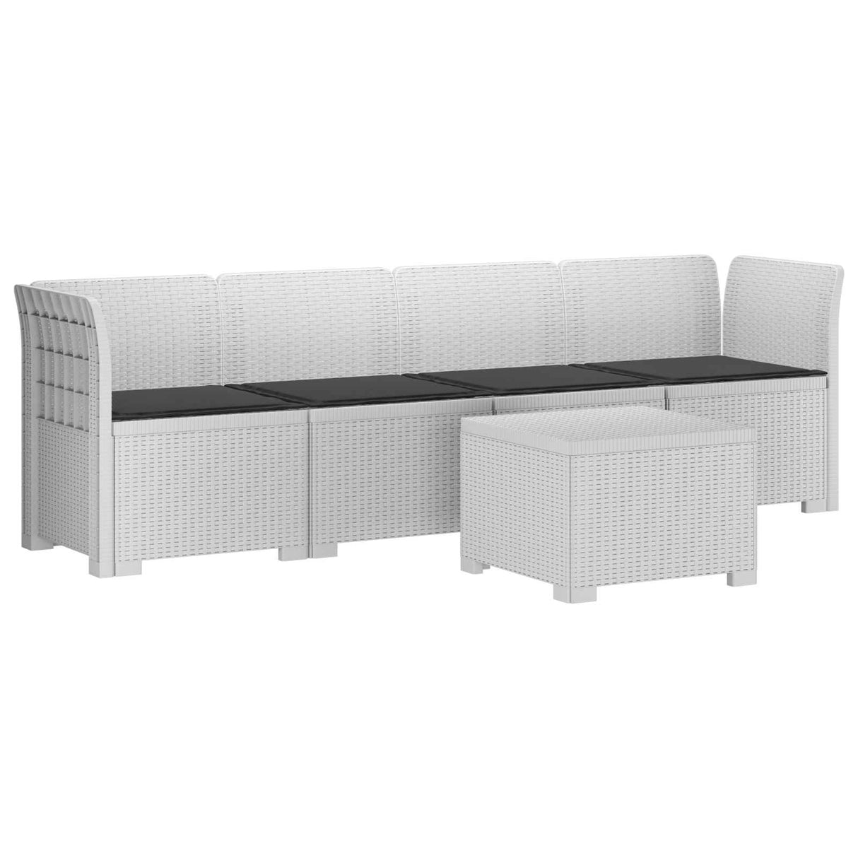 vidaXL 4-Zits Tuin Sofa Rieten Look PP Antraciet