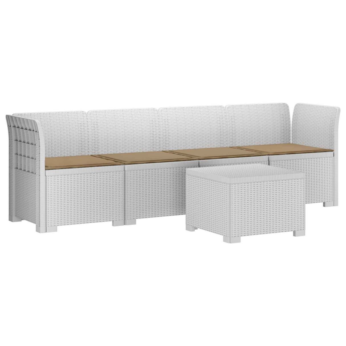 vidaXL 4-Zits Tuin Sofa Rieten Look PP Antraciet