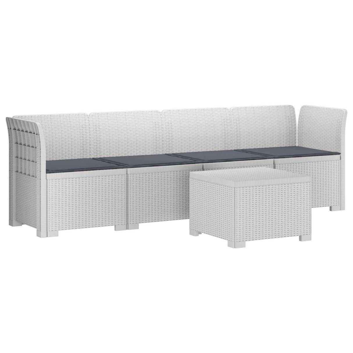 vidaXL 4-Zits Tuin Sofa Rieten Look PP Antraciet