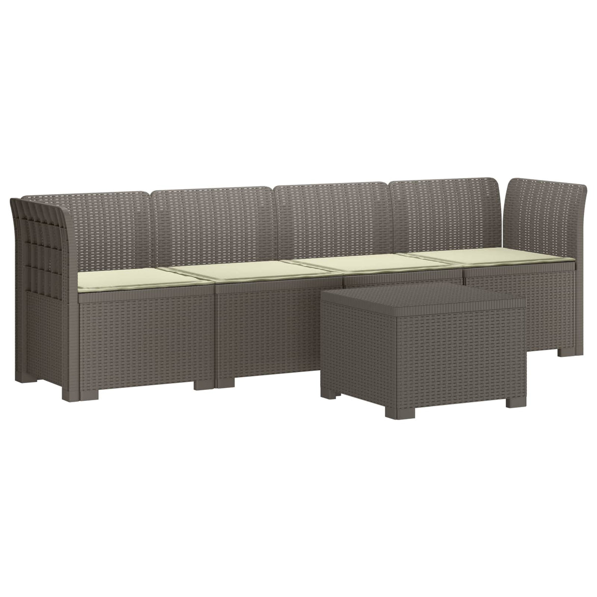 vidaXL 4-Zits Tuin Sofa Rieten Look PP Antraciet