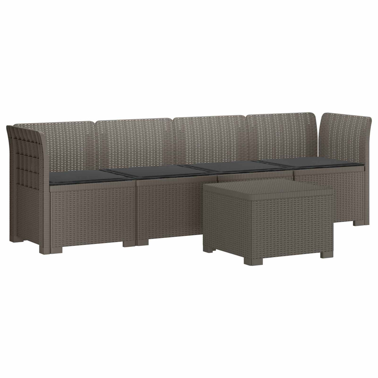 vidaXL 4-Zits Tuin Sofa Rieten Look PP Antraciet