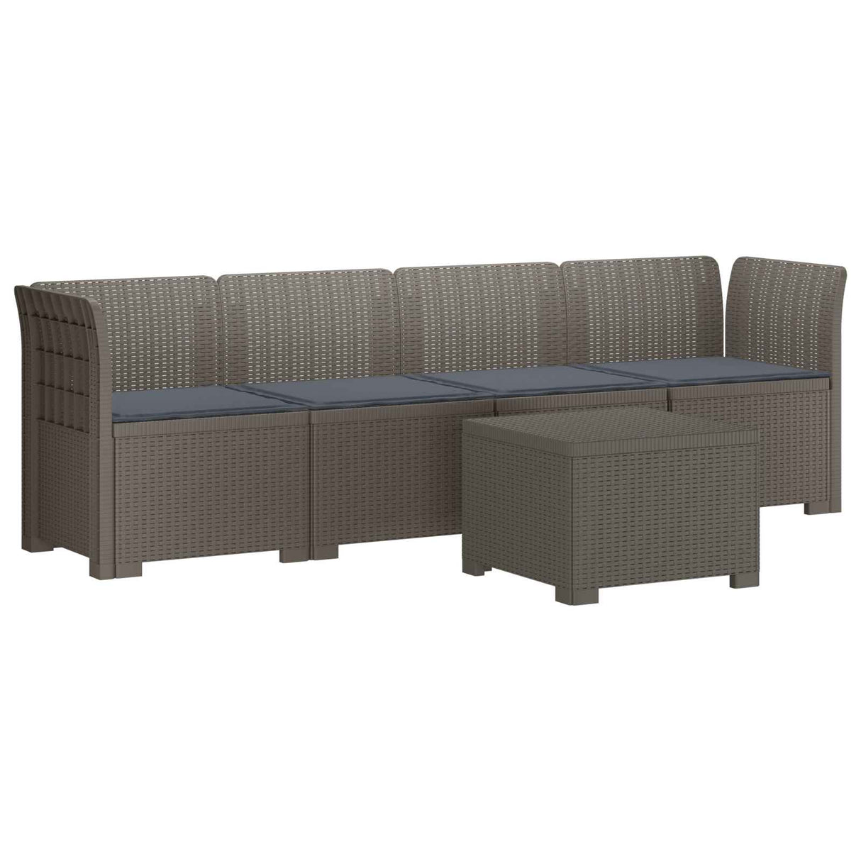 vidaXL 4-Zits Tuin Sofa Rieten Look PP Antraciet