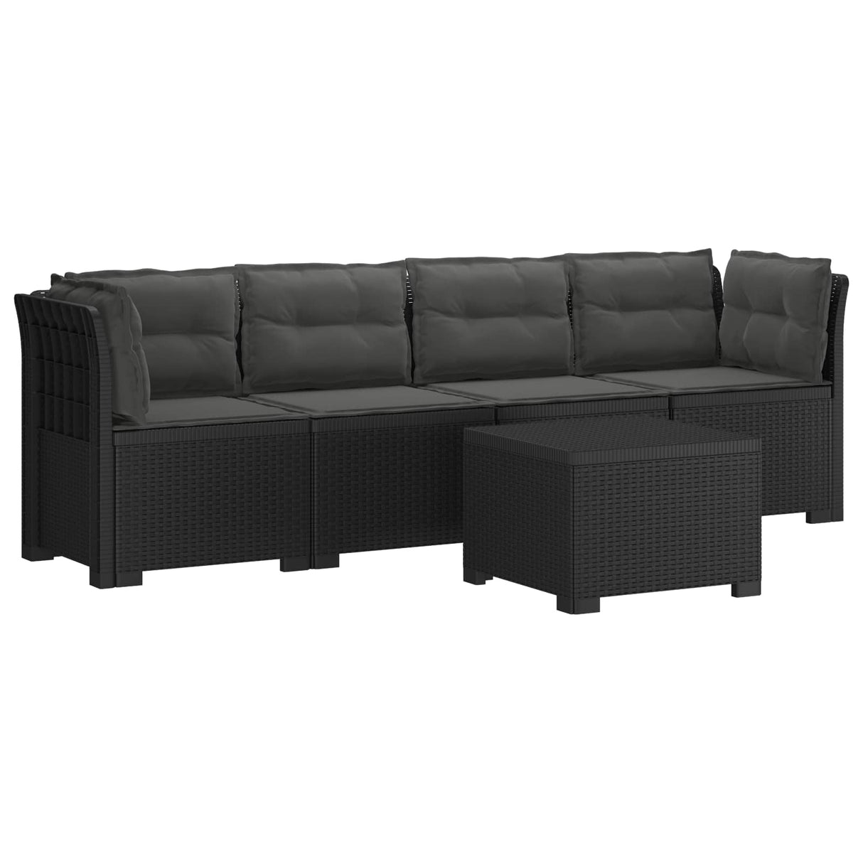 vidaXL 4-Zits Tuin Sofa Rieten Look PP Antraciet
