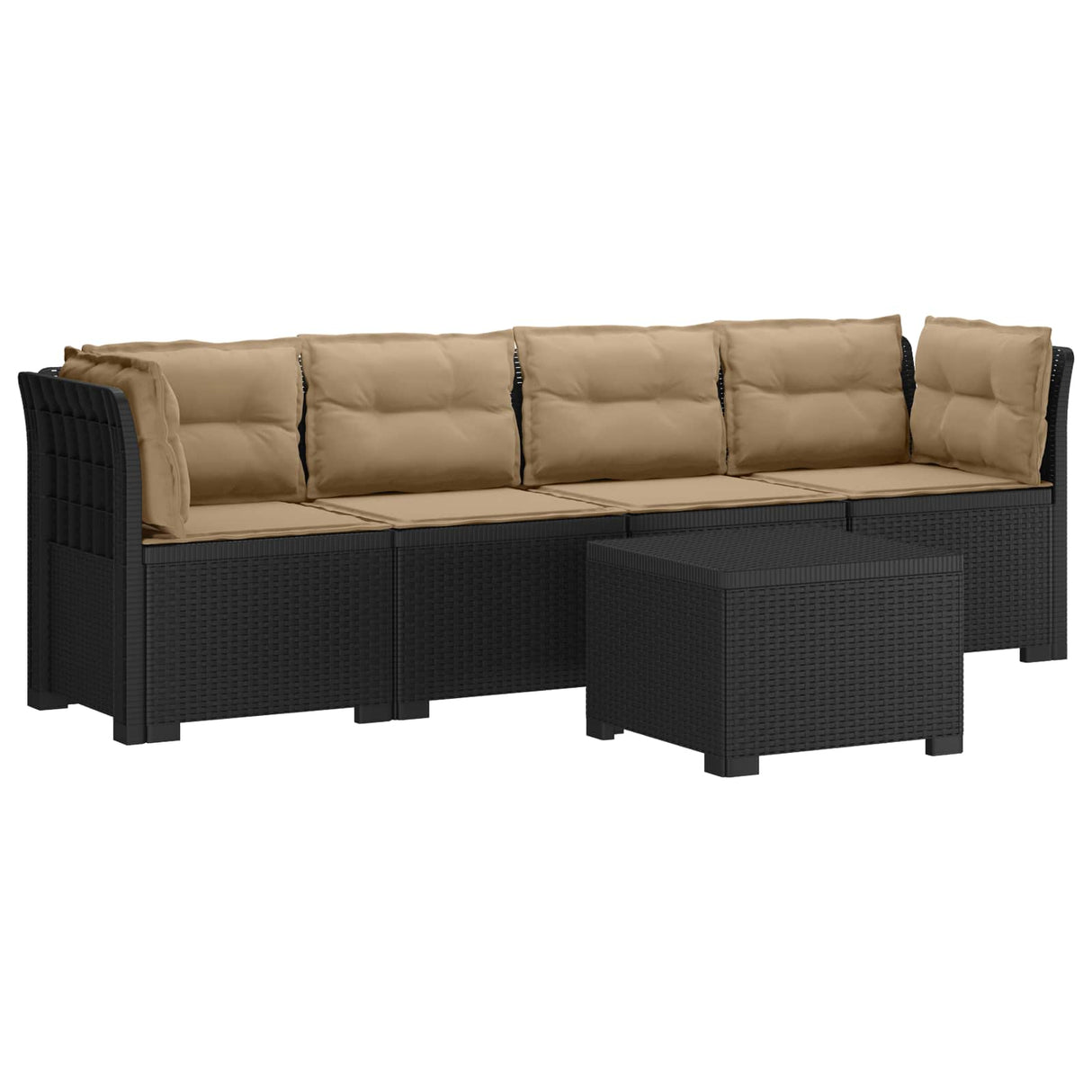 vidaXL 4-Zits Tuin Sofa Rieten Look PP Antraciet