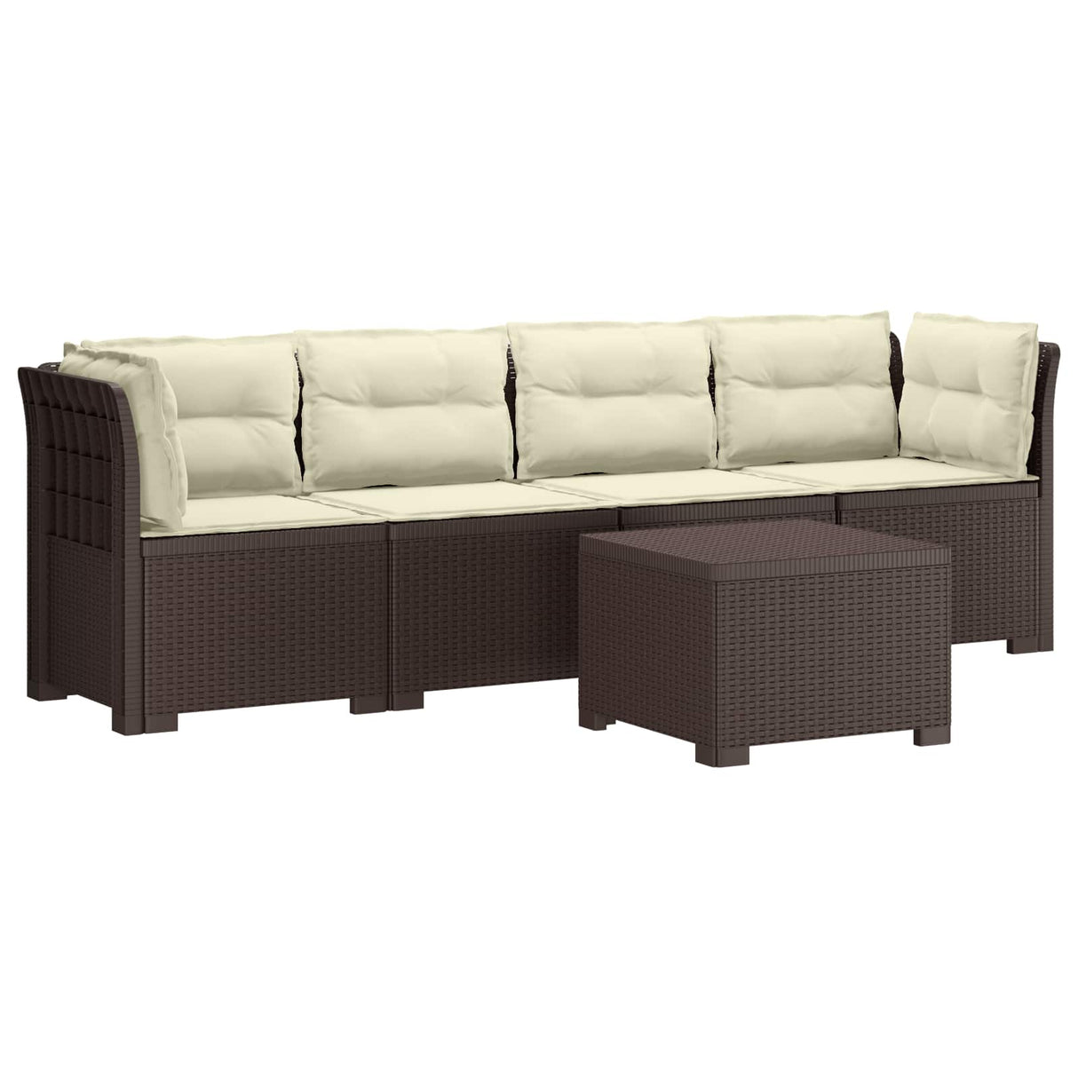 vidaXL 4-Zits Tuin Sofa Rieten Look PP Antraciet