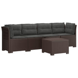 vidaXL 4-Zits Tuin Sofa Rieten Look PP Antraciet