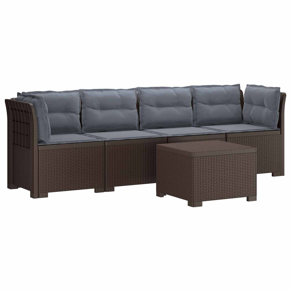 vidaXL 4-Zits Tuin Sofa Rieten Look PP Antraciet