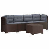 vidaXL 4-Zits Tuin Sofa Rieten Look PP Antraciet