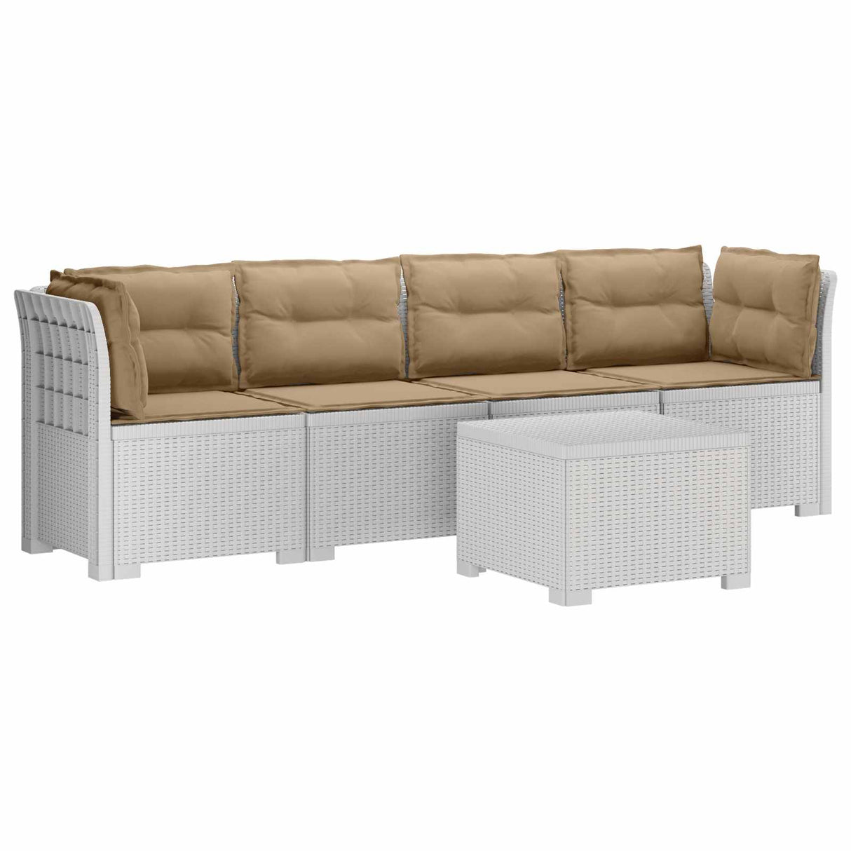 vidaXL 4-Zits Tuin Sofa Rieten Look PP Antraciet