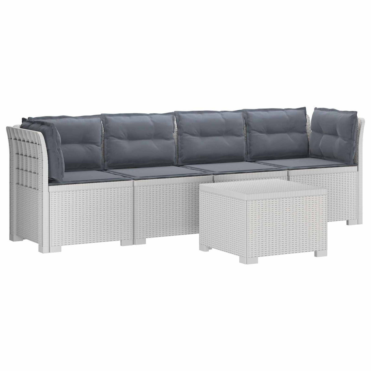 vidaXL 4-Zits Tuin Sofa Rieten Look PP Antraciet