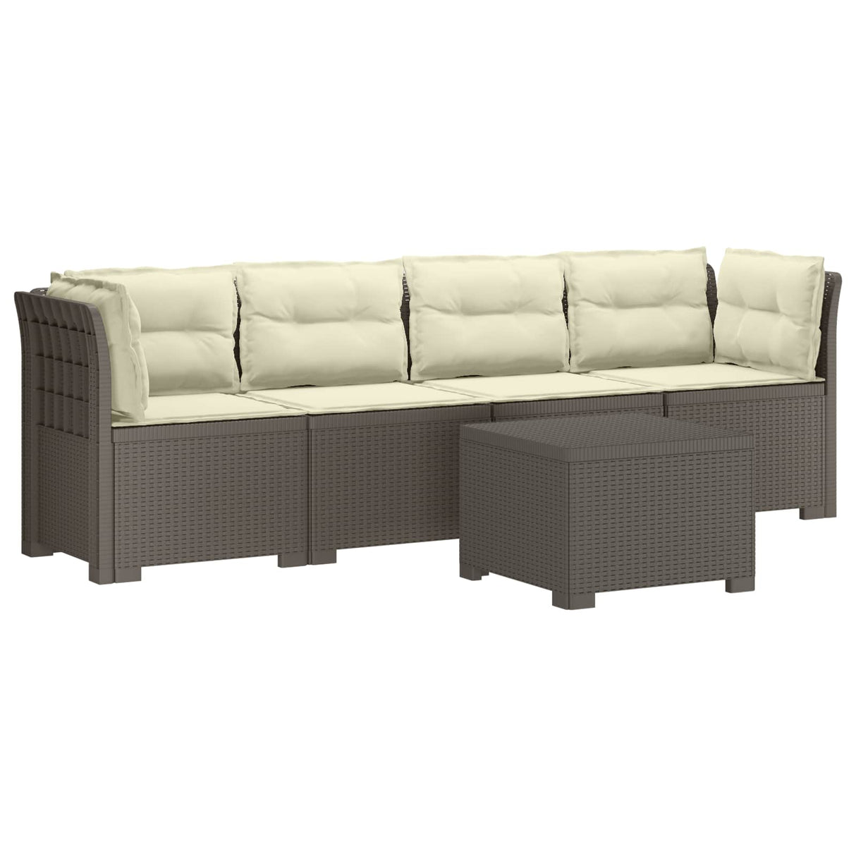 vidaXL 4-Zits Tuin Sofa Rieten Look PP Antraciet