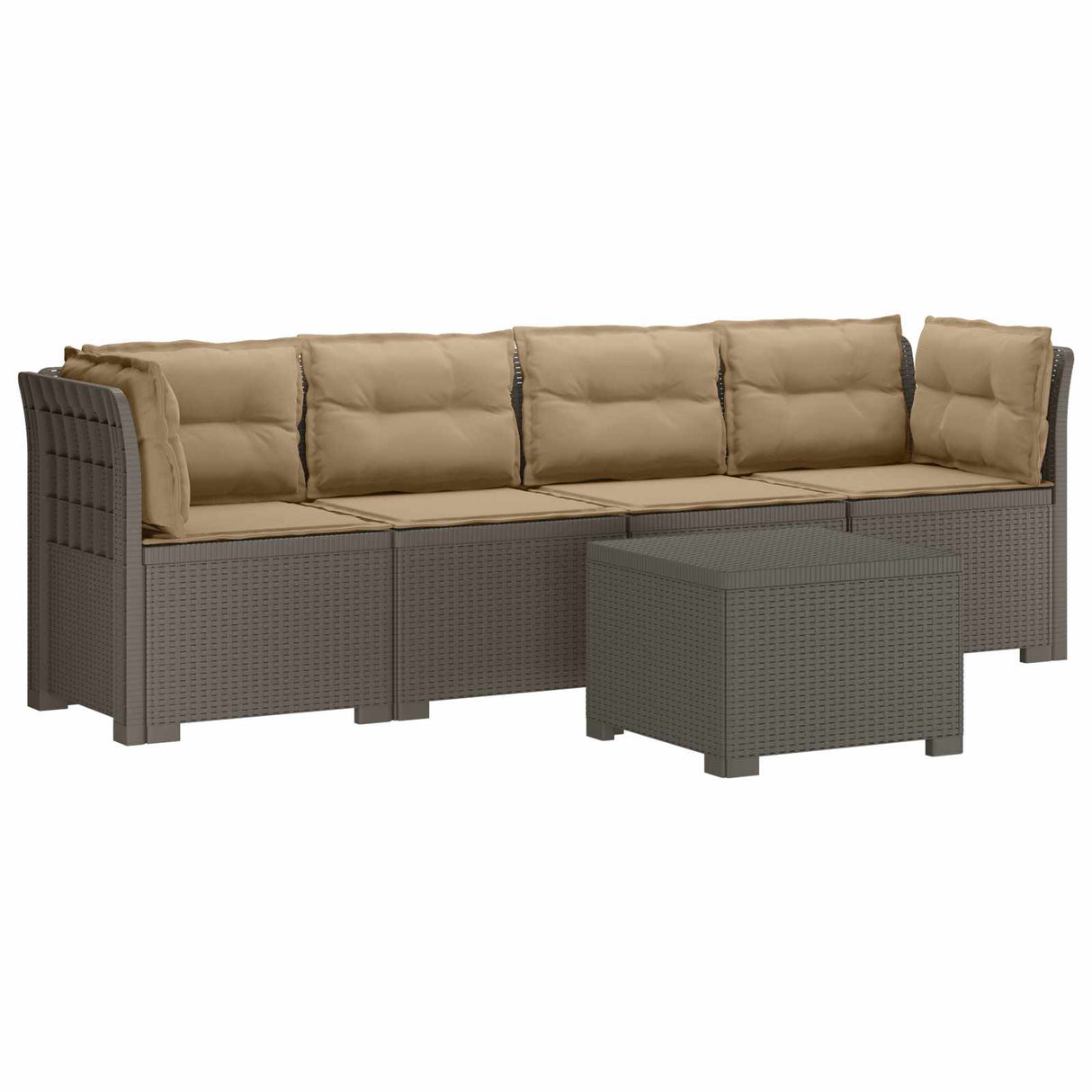 vidaXL 4-Zits Tuin Sofa Rieten Look PP Antraciet