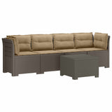 vidaXL 4-Zits Tuin Sofa Rieten Look PP Antraciet