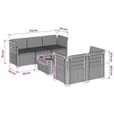 vidaXL 5-Zits Tuinbank Rattanlook PP Antraciet