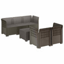 vidaXL 5-Zits Tuinbank Rattanlook PP Antraciet