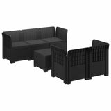 vidaXL 5-Zits Tuinbank Rattanlook PP Antraciet
