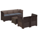 vidaXL 5-Zits Tuinbank Rattanlook PP Antraciet