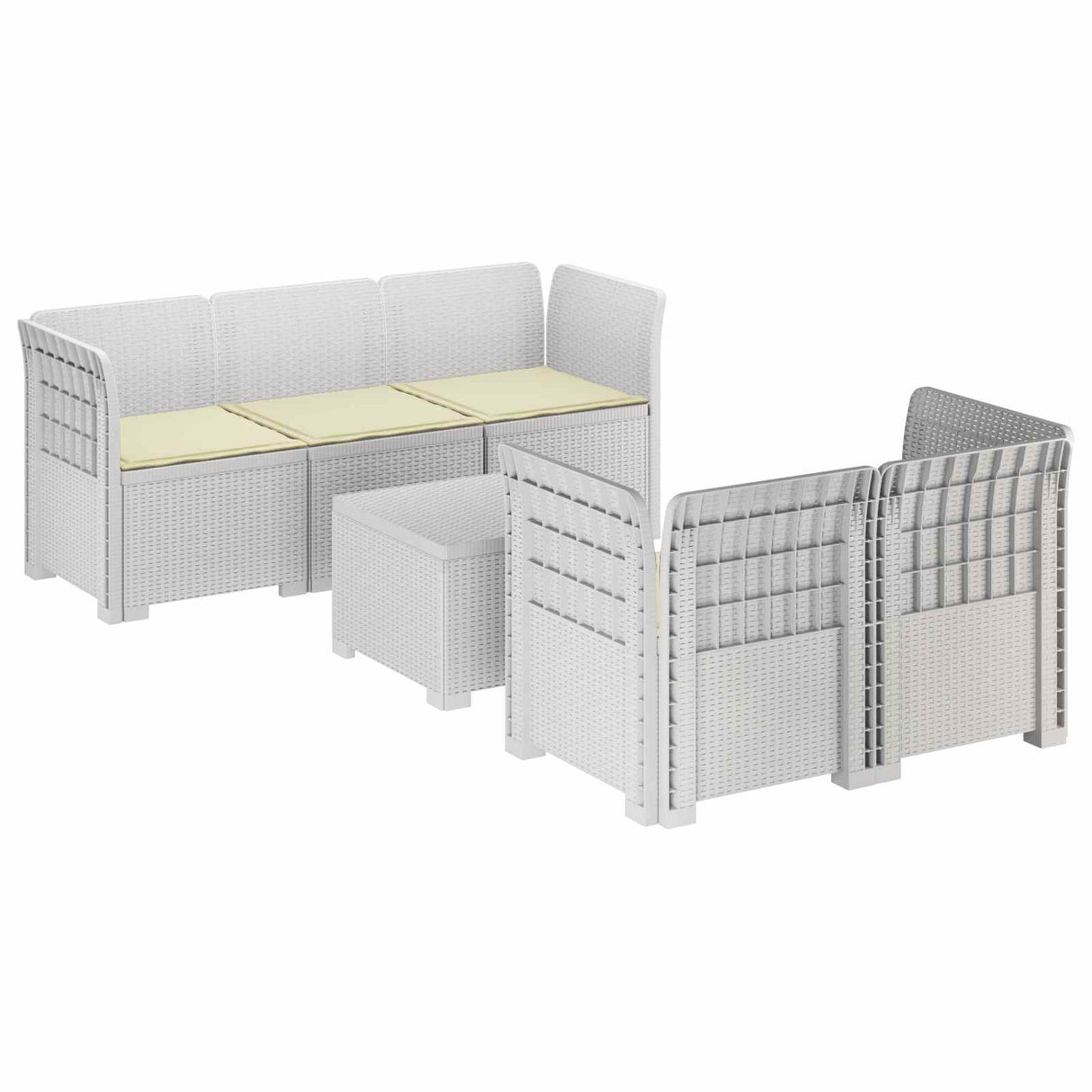 vidaXL 5-Zits Tuinbank Rattanlook PP Antraciet