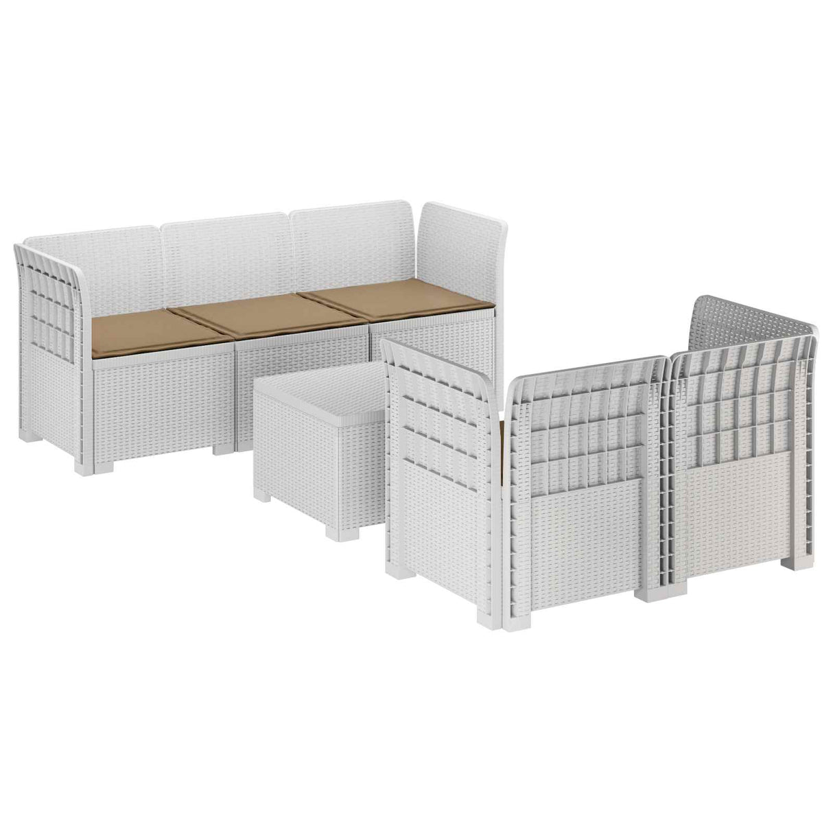 vidaXL 5-Zits Tuinbank Rattanlook PP Antraciet