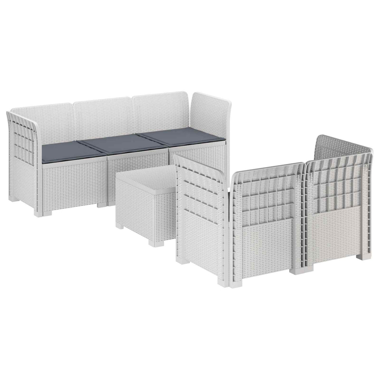 vidaXL 5-Zits Tuinbank Rattanlook PP Antraciet