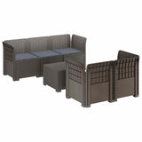 vidaXL 5-Zits Tuinbank Rattanlook PP Antraciet