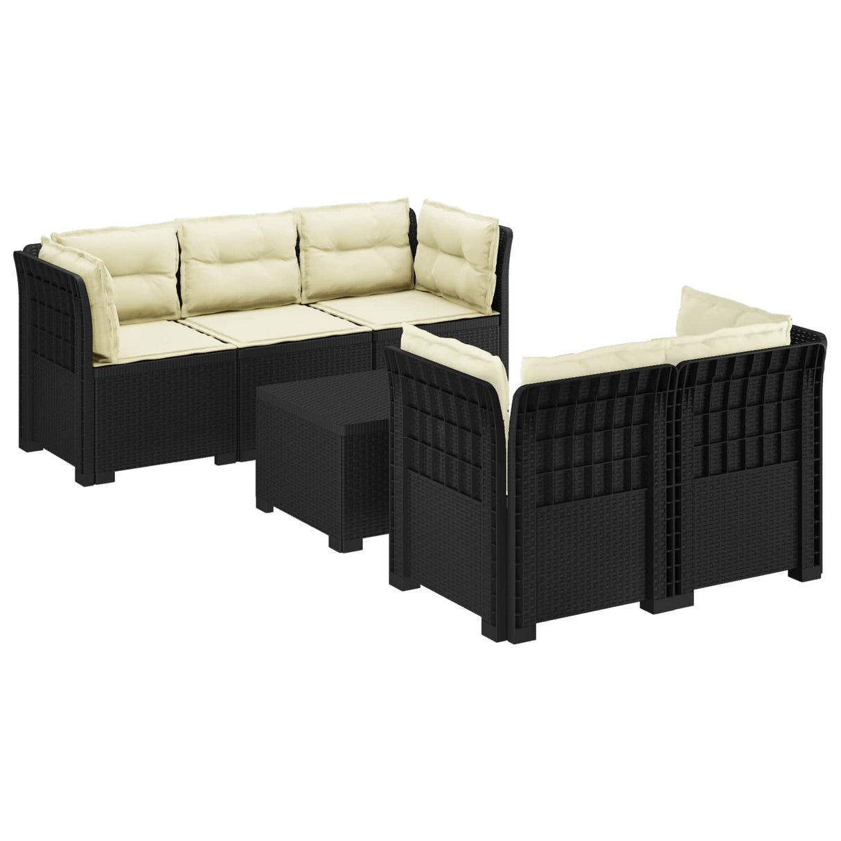 vidaXL 5-Zits Tuinbank Rattanlook PP Antraciet