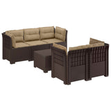 vidaXL 5-Zits Tuinbank Rattanlook PP Antraciet