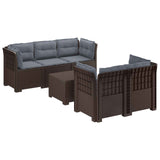 vidaXL 5-Zits Tuinbank Rattanlook PP Antraciet