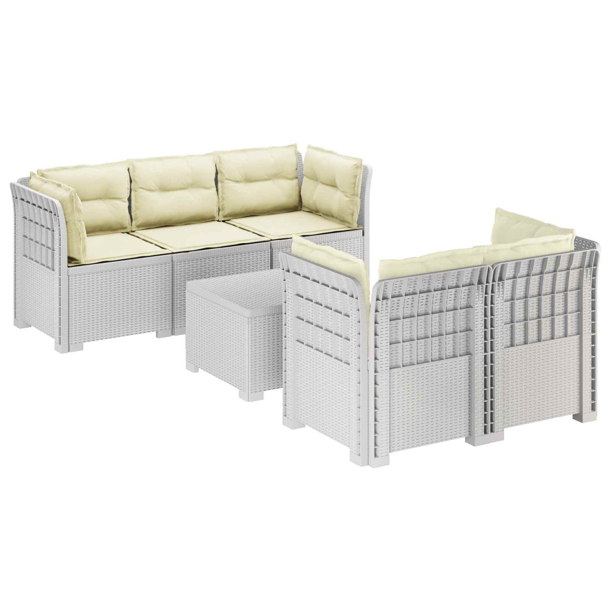 vidaXL 5-Zits Tuinbank Rattanlook PP Antraciet