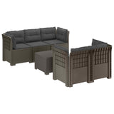 vidaXL 5-Zits Tuinbank Rattanlook PP Antraciet