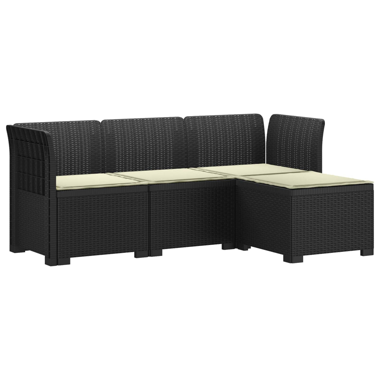 vidaXL 4-Seater Garden Sofa Rattan Look PP Anthracite