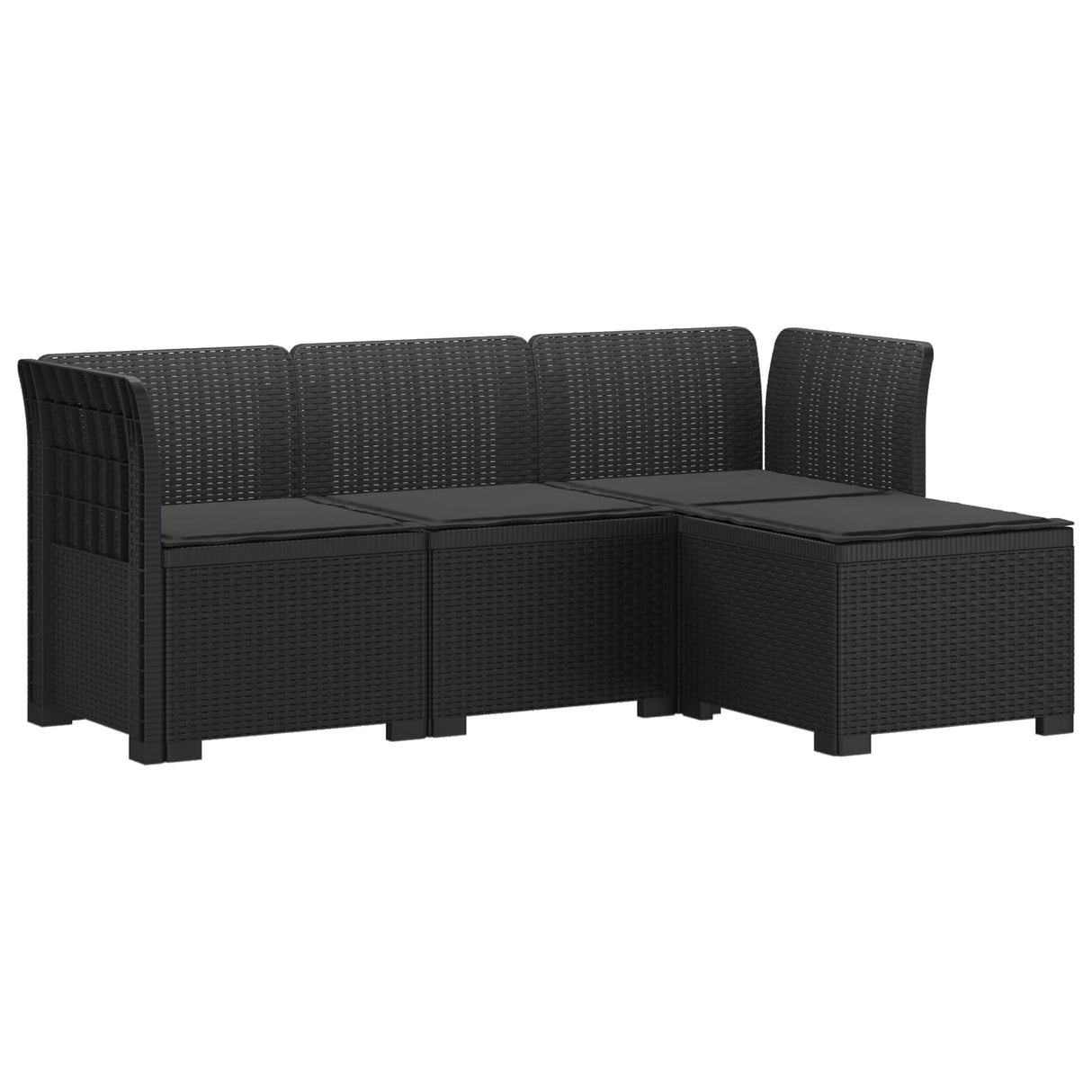 vidaXL 4-Seater Garden Sofa Rattan Look PP Anthracite