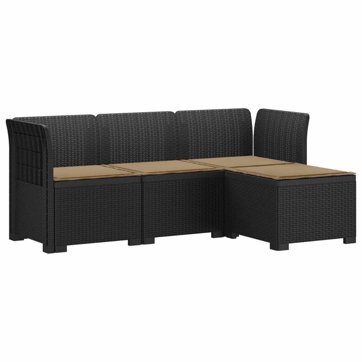 vidaXL 4-Seater Garden Sofa Rattan Look PP Anthracite