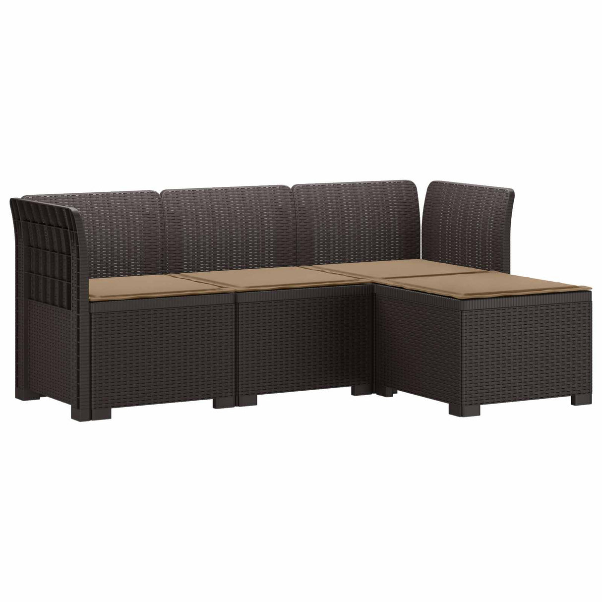vidaXL 4-Seater Garden Sofa Rattan Look PP Anthracite