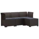 vidaXL 4-Seater Garden Sofa Rattan Look PP Anthracite