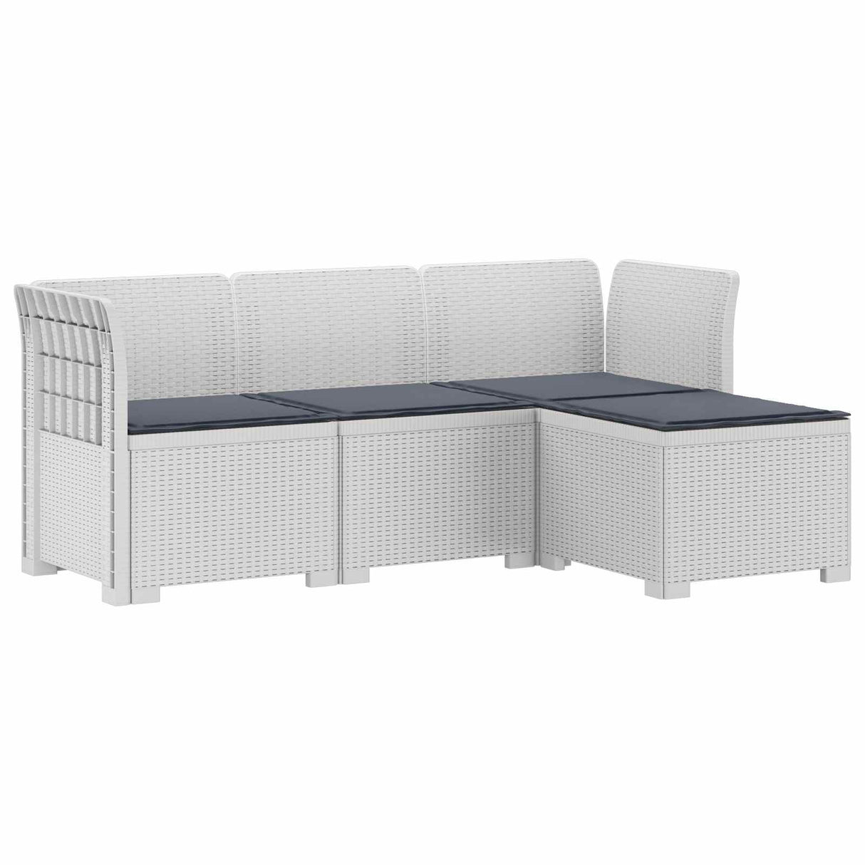 vidaXL 4-Seater Garden Sofa Rattan Look PP Anthracite