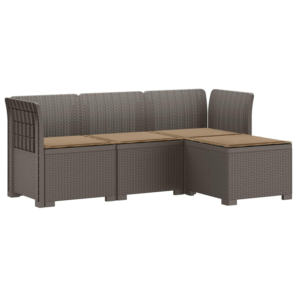 vidaXL 4-Seater Garden Sofa Rattan Look PP Anthracite