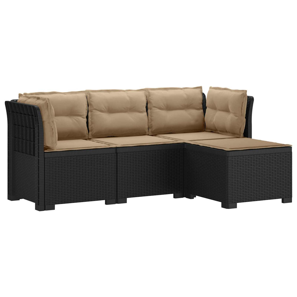 vidaXL 4-Seater Garden Sofa Rattan Look PP Anthracite