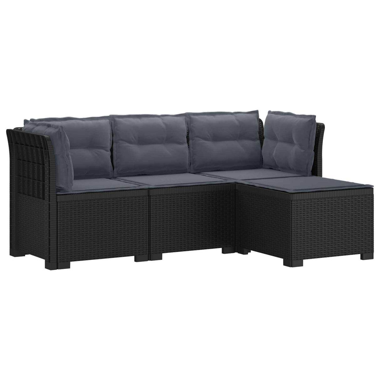 vidaXL 4-Seater Garden Sofa Rattan Look PP Anthracite
