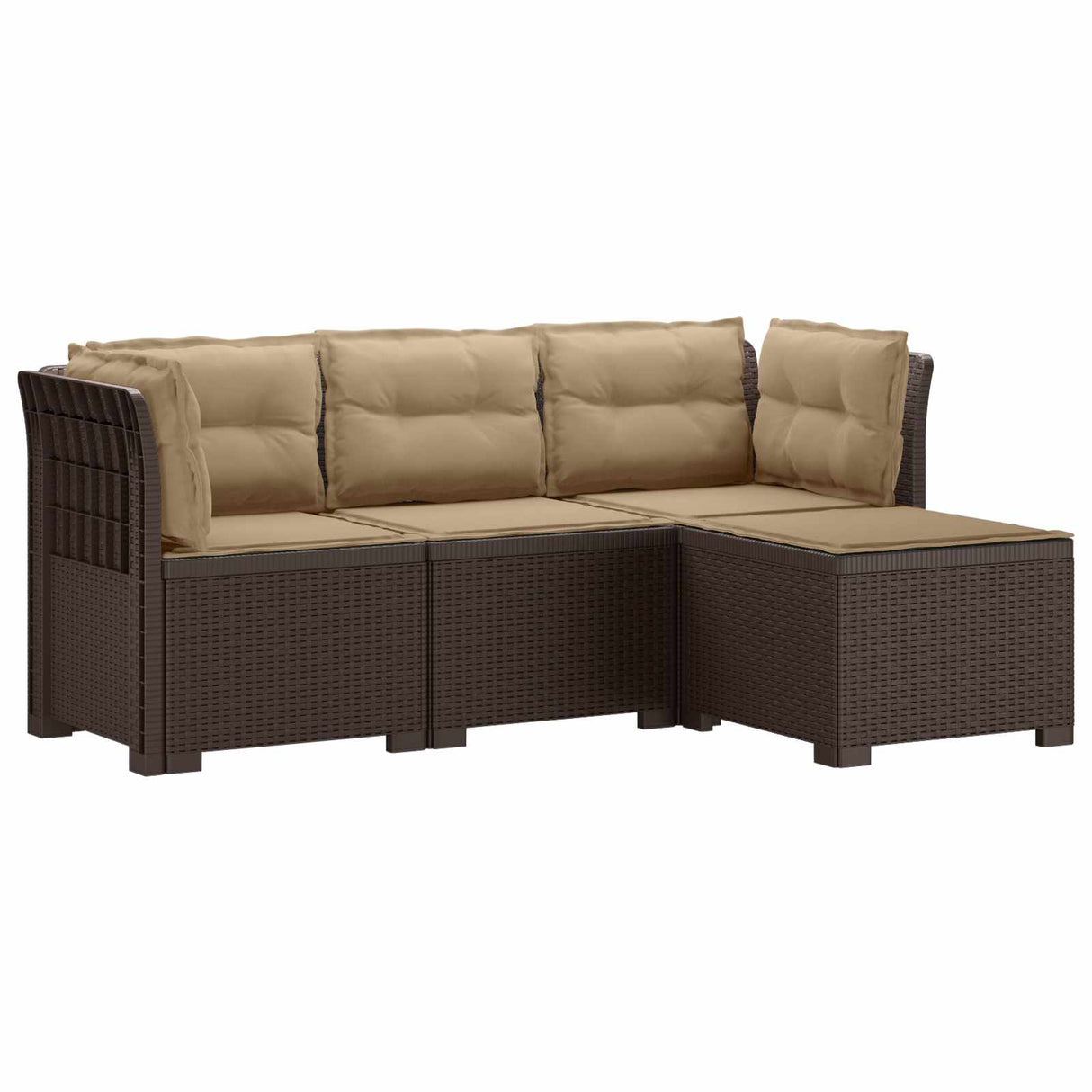 vidaXL 4-Seater Garden Sofa Rattan Look PP Anthracite