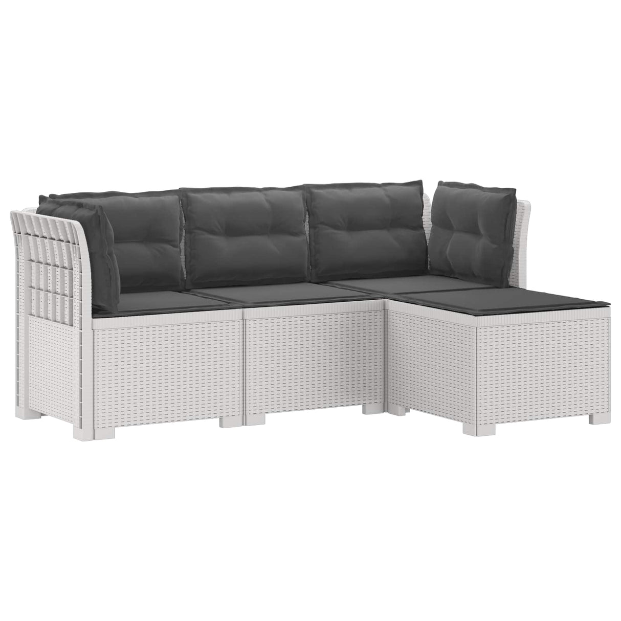 vidaXL 4-Seater Garden Sofa Rattan Look PP Anthracite