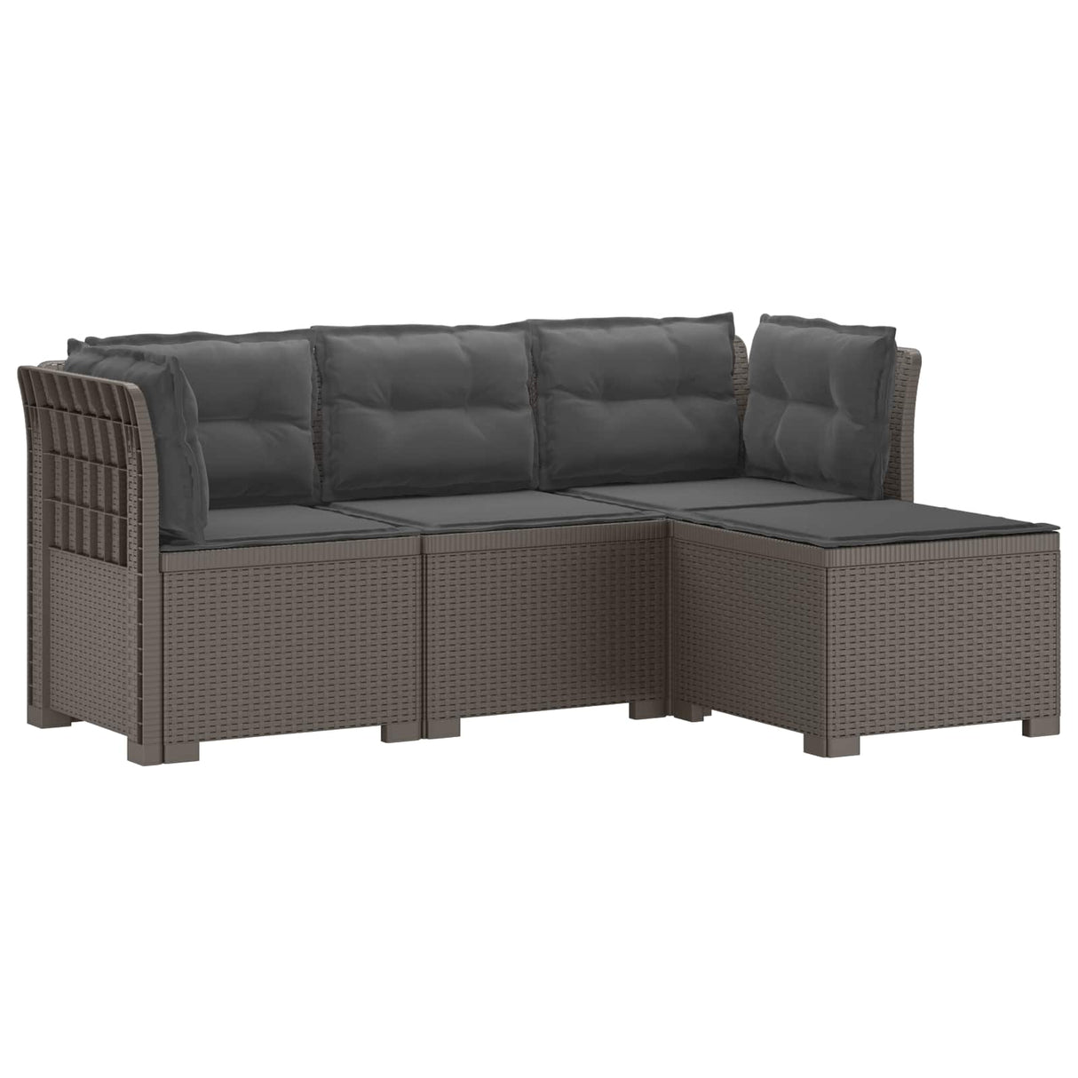 vidaXL 4-Seater Garden Sofa Rattan Look PP Anthracite