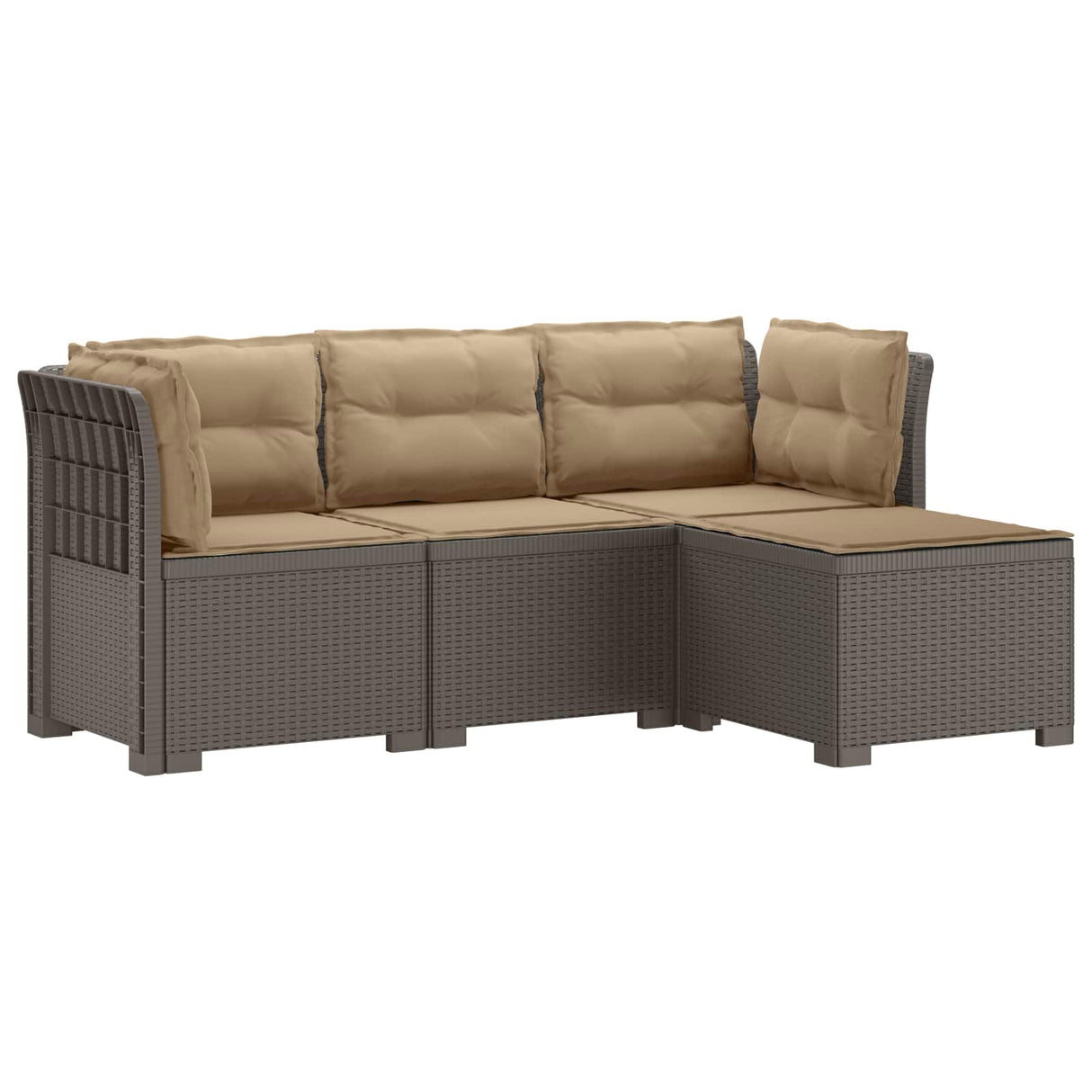 vidaXL 4-Seater Garden Sofa Rattan Look PP Anthracite