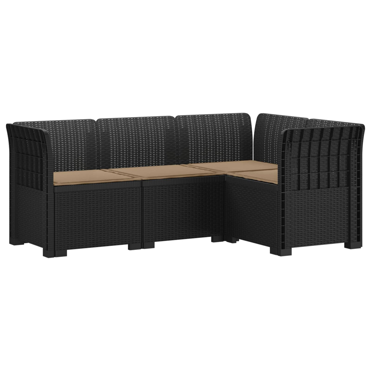 vidaXL 4-Seater Garden Sofa Rattan Look PP Anthracite